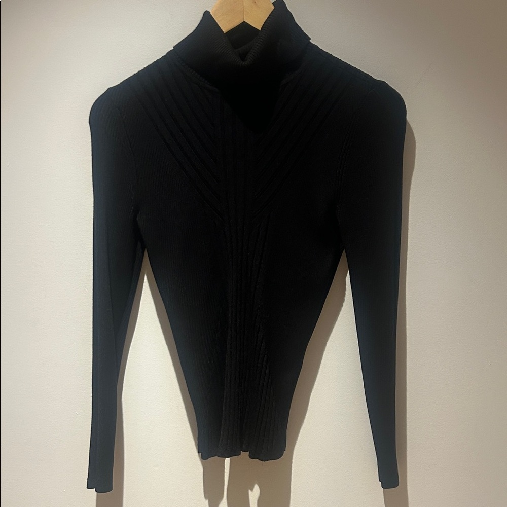 White House Black Market Ribbed Black Sweater